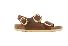 Carica l'immagine nel visualizzatore di Gallery, Birkenstock Milano Big Buckle Oiled Leather Cognac
