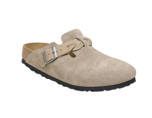 Carica l'immagine nel visualizzatore di Gallery, Birkenstock Boston Braided Pelle scamosciata - Taupe Donna