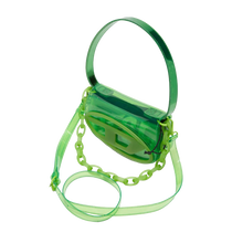 Carica l'immagine nel visualizzatore di Gallery, 1DR-Borsa a spalla iconica in TPU trasparente Verde Diesel