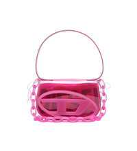 Carica l'immagine nel visualizzatore di Gallery, 1DR-Borsa a spalla iconica in TPU trasparente Fucsia Diesel