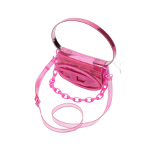 Carica l'immagine nel visualizzatore di Gallery, 1DR-Borsa a spalla iconica in TPU trasparente Fucsia Diesel