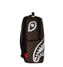 Carica l'immagine nel visualizzatore di Gallery, BROWN AND CREAM DRIP CHECK SHARK BACKPACK SPRAYGROUND