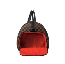 Carica l'immagine nel visualizzatore di Gallery, SHARKS IN PARIS WTF BUBBLE BROWN CHECK DUFFLE SPRAYGROUND