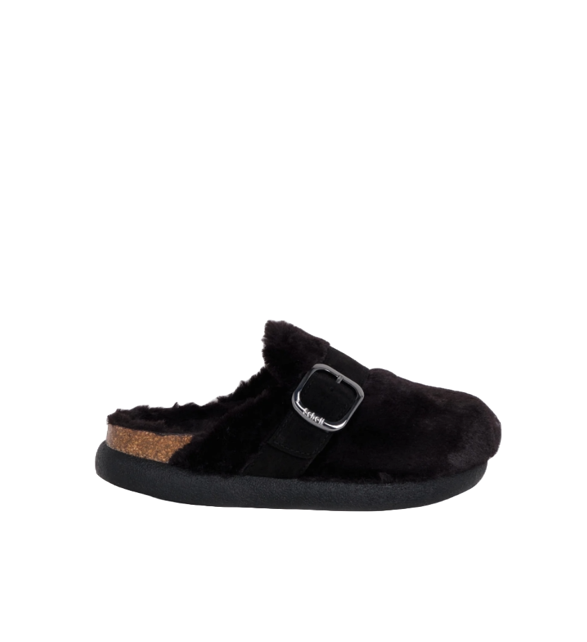 Ivy Big Buckle Clog Nero Scholl