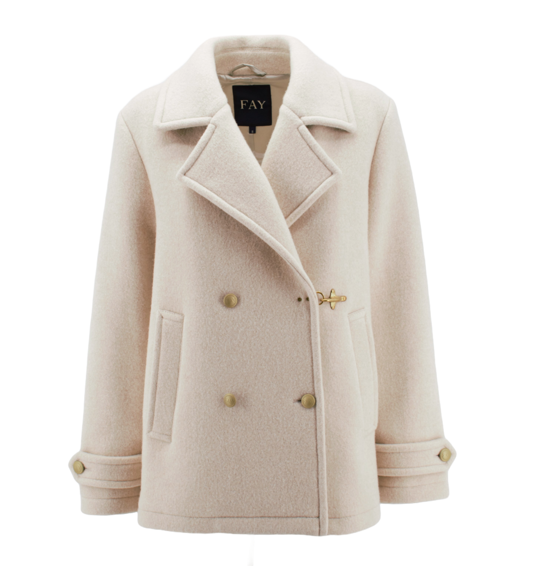 Peacoat con Gancio Panna NAW07473630  Fay