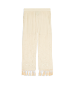 Pantalone in viscosa ricamata Semicouture