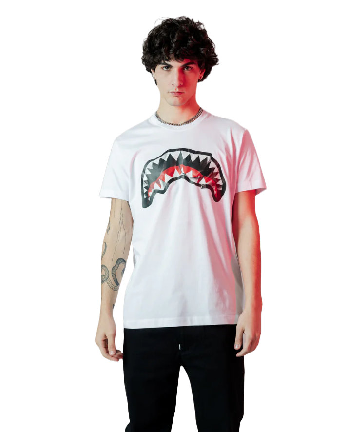 T-Shirt Color Crumpled Shark Wht  Sprayground