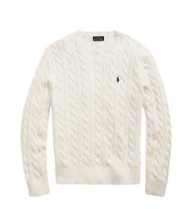 Maglia in cotone a trecce Panna Uomo Polo Ralph Lauren
