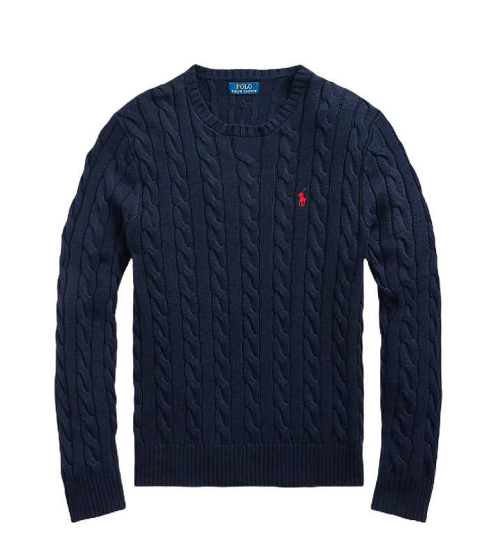 Maglia in cotone a trecce Blu Uomo Polo Ralph Lauren