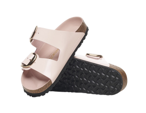 Birkenstock Arizona Big Buckle Pelle naturale vernice High-Shine Light Rose Donna