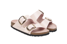 Carica l&#39;immagine nel visualizzatore di Gallery, Birkenstock Arizona Big Buckle Pelle naturale vernice High-Shine Light Rose Donna
