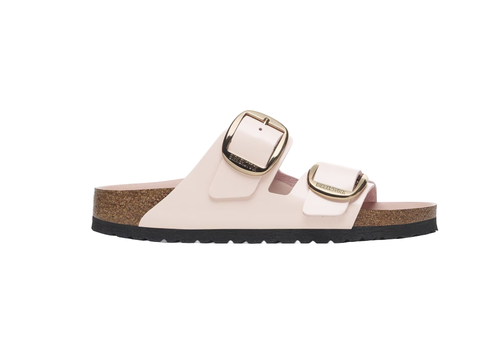 Birkenstock Arizona Big Buckle Pelle naturale vernice High-Shine Light Rose Donna