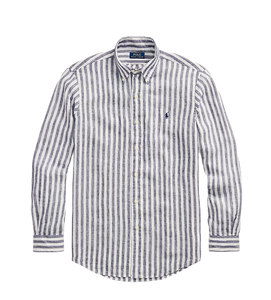Camicia in lino a righe Custom-Fit 710969636005 Polo Ralph Lauren