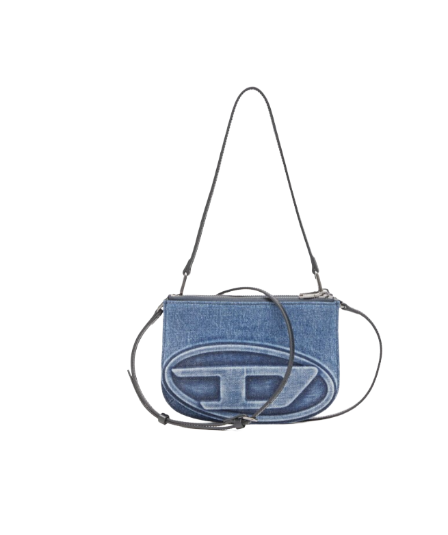 1DR Twin-Borsa a due scomparti in denim solarizzato