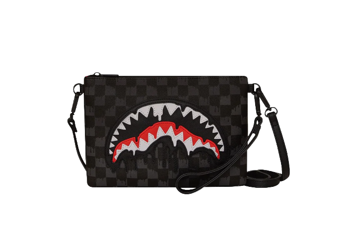 DRIPPING SHARKS IN PARIS CROSSOVER CLUTCH