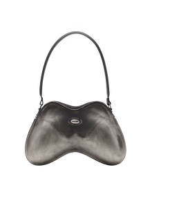Double-D-Borsa da spalla in PU spazzolato