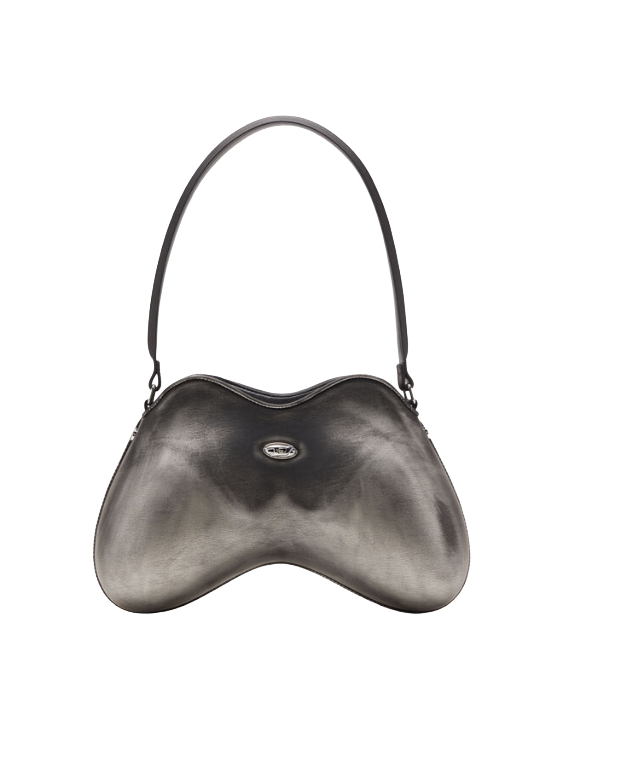 Double-D-Borsa da spalla in PU spazzolato