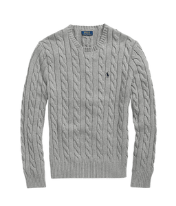 Maglia in cotone a trecce Grigio Uomo Polo Ralph Lauren