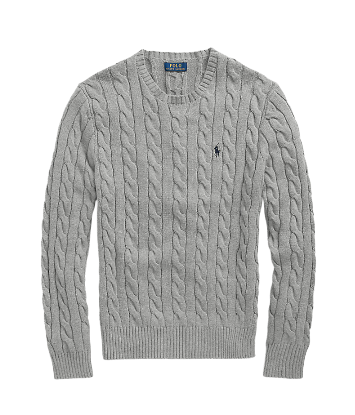 Maglia in cotone a trecce Grigio Uomo Polo Ralph Lauren