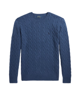 Maglia in lana e cashmere a trecce Avio Uomo Polo Ralph Lauren