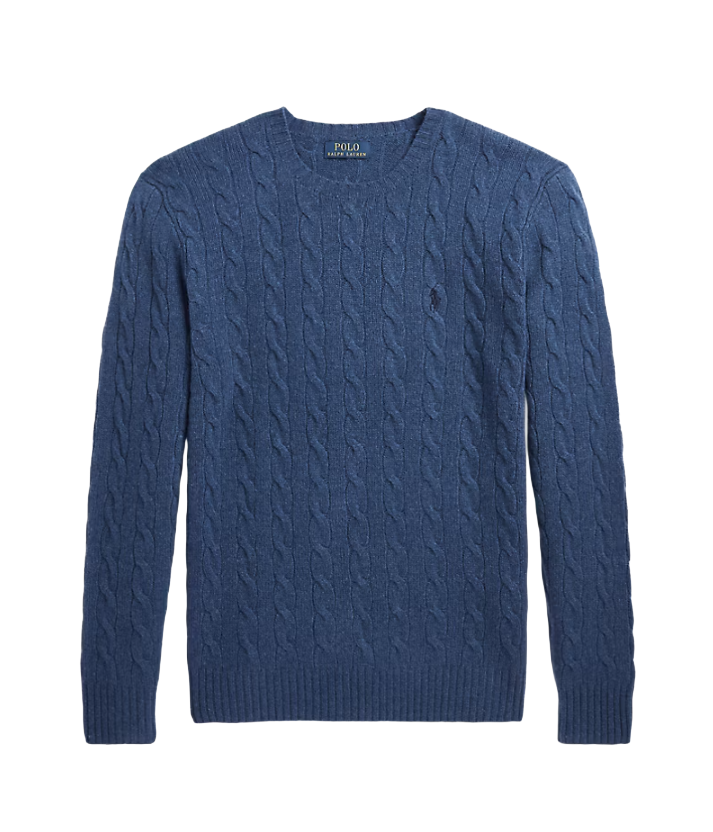 Maglia in lana e cashmere a trecce Avio Uomo Polo Ralph Lauren