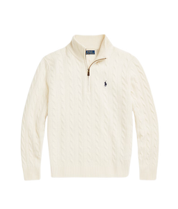 Maglia in lana e cashmere a trecce Panna Uomo Polo Ralph Lauren