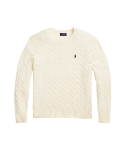 Maglia in lana e cashmere a trecce Panna Uomo Polo Ralph Lauren
