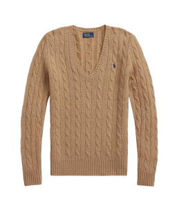 Maglia a trecce in lana e cashmere Donna Polo Ralph Lauren