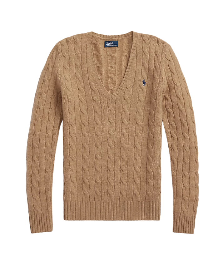 Maglia a trecce in lana e cashmere Donna Polo Ralph Lauren