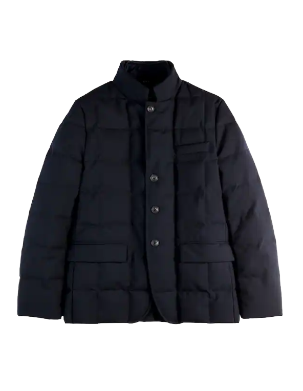 Piumino Corto Double Front in Canvas Mélange Uomo NAM45510210XOBU807 Fay