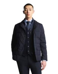Piumino Corto Double Front in Canvas Mélange Uomo NAM45510210XOBU807 Fay