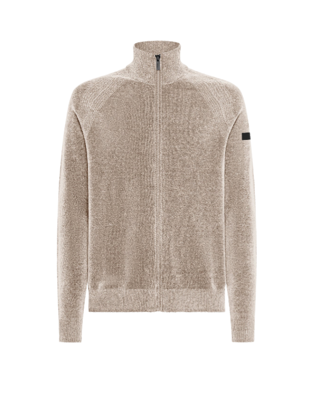 Velvet Full Zip Knit W25134 32 Cream