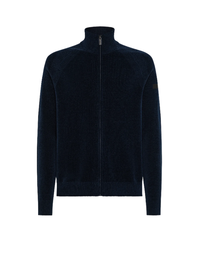 Velvet Full Zip Knit W25134 60 Blue Black