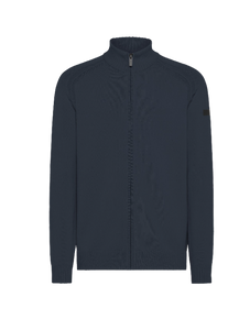 Cotton Plain Full Zip Knit W25142 60 Blue Black