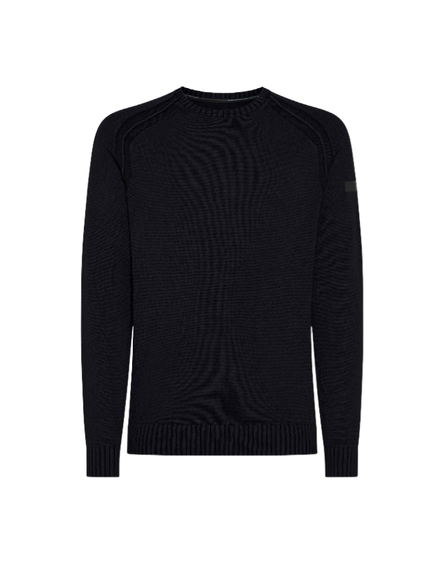 Cotton Techno Wash Round Knit W25149 60 Blue Black