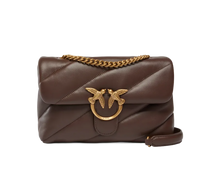 Carica l&#39;immagine nel visualizzatore di Gallery, Classic Love Bag Puff Maxi Quilt Marrone Pinko
