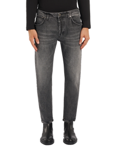 Jeans Brighton carrot in denim stretch cotone e lyocell Don Dup