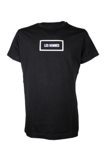 T-shirt nera in jersey di cotone Les Hommes