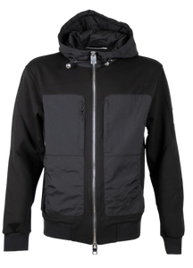 Felpa zip e cappuccio nera Les Hommes