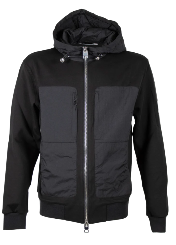 Felpa zip e cappuccio nera Les Hommes