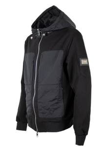Felpa zip e cappuccio nera Les Hommes