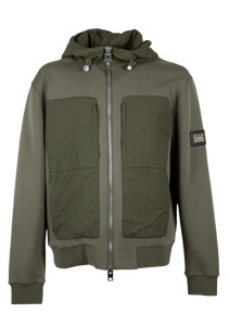 Felpa zip e cappuccio verdone Les Hommes
