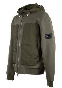 Felpa zip e cappuccio verdone Les Hommes