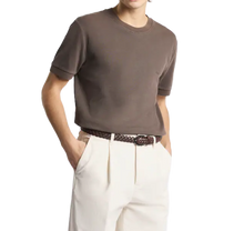 Carica l'immagine nel visualizzatore di Gallery, T-shirt Marrone Comfort Fit in Piquet di Cotone NPMB352136TZEFS602 Fay
