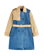 Carica l'immagine nel visualizzatore di Gallery, Trench in Drill di Cotone e Denim NAW6252375LGB11033
