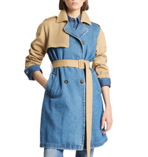 Carica l'immagine nel visualizzatore di Gallery, Trench in Drill di Cotone e Denim NAW6252375LGB11033
