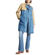 Carica l'immagine nel visualizzatore di Gallery, Trench in Drill di Cotone e Denim NAW6252375LGB11033
