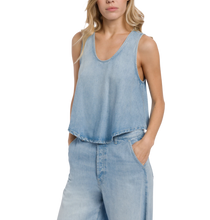 Carica l'immagine nel visualizzatore di Gallery, Top cropped in denim fisso lyocell Don Dup Donna
