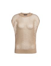 Carica l'immagine nel visualizzatore di Gallery, Gilet girocollo regular in cordonetto traforato Don Dup Donna
