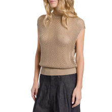 Carica l'immagine nel visualizzatore di Gallery, Gilet girocollo regular in cordonetto traforato Don Dup Donna
